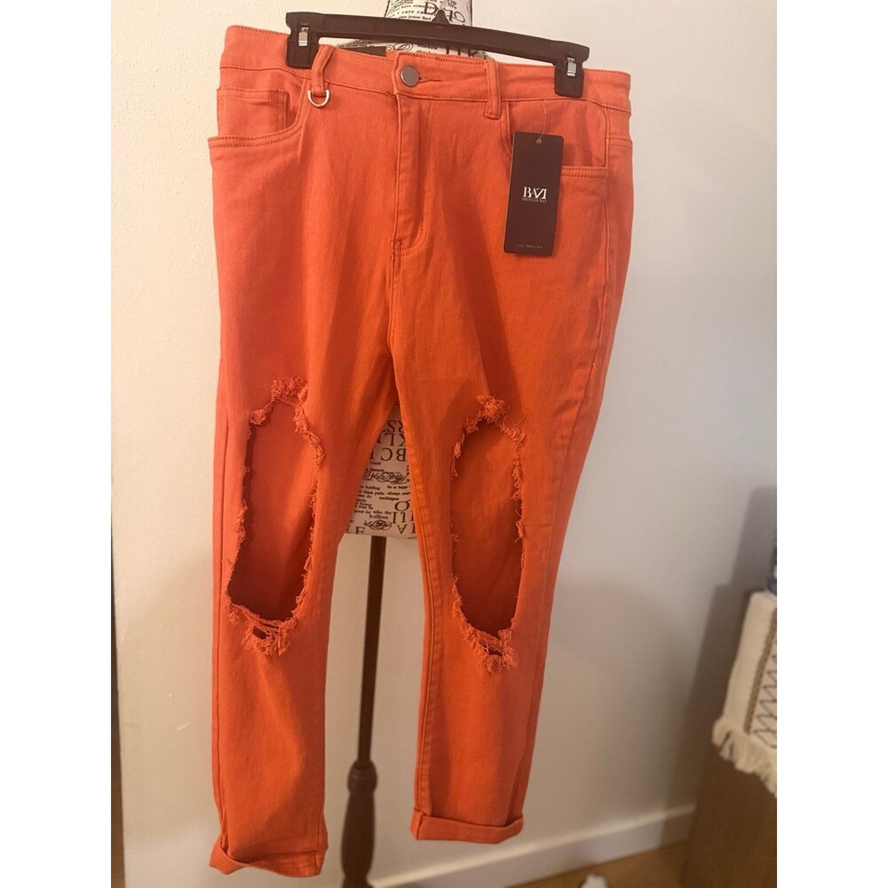 American Bazi Ripped Jeans Orange L